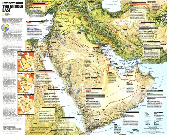 National Geografic - Mapy - Middle East - States in Turmoil 1991.jpg